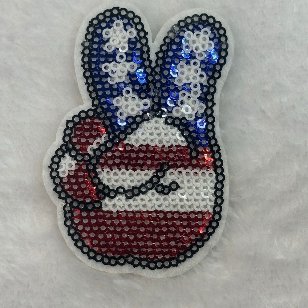 Peace Red White and Blue Patch Red Blue Embroidered Iron On Applique